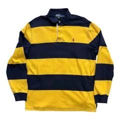 Polo by Ralph Lauren ラガーシャツ メンズL ネイビー イエロー ボーダー ポロ ラルフローレン アメカジ　古着　アメリカ古着　都内　中野区　古着屋