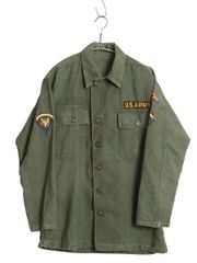 60s 米軍実物 US ARMY コットン サテン ユーティリティ シャツ M 程