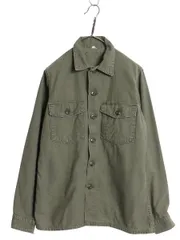 70s US ARMY 米軍実物 OG-107 コットン サテン ユーティリティ シャツ
