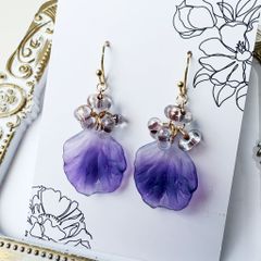 手染め花びら パープル ピアス③ ピアス - メルカリ