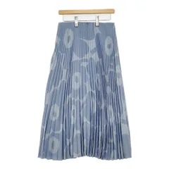 marimekko ウニッコ プリーツスカート Unikko ロングスカート ライトブルー レディース マリメッコ【中古】6-0412M∞