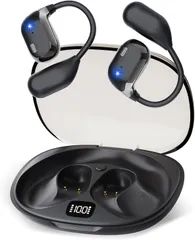 Bluetooth【2024音質究極版・オープン型】ワイヤレスイヤホン bluetooth5.4 マイク付き オープンイヤー イヤホン 骨伝導イヤホンの進化 最大40時間再生 ながら聴きイヤホン イヤホン 耳掛け式 究極のフィット感 ハンズフリー通話可能 音漏