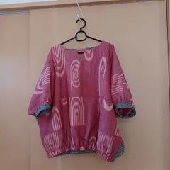 バルーンプルオーバー　着物リメイク「367」ハンドメイド　大きいサイズ
