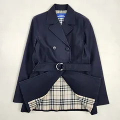 BURBERRY BLUE LABEL　トレンチコート　バーバリーブルーレーベル ノバチェック　ダブル　ベルト　ブラック　40　L