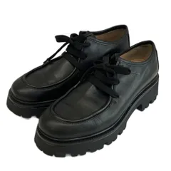 ステイタス STATUS チロリアンシューズ 厚底 レザー レースアップ 37.5 24㎝ 黒 ブラック /XZ ■GY69