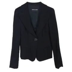 Emporio Armani エンポリオ・アルマーニ 1B ピークドラペル テーラード ジャケット　 ブラック系 38【中古】のサムネイル