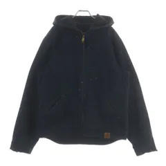 CARHARTT (カーハート) ダック地 ペイント 裏地キルティング ジップアップ パーカー ジャケット ブラック 100733 001