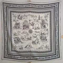 大判ストール スカーフ 130×130 正方形 古地図 航海図 帆船 コンパスローズ ペイズリー モノトーン ベージュ ブラック ヴィンテージ風 レトロ クラシカル レディース メンズ ユニセックス 肩掛け 首巻き ギフト 新品 匿名配送