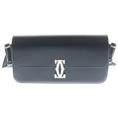 Cartier (カルティエ) イーストウェストバッグ C ドゥ カルティエ カーフスキン ショルダーバッグ ブラックのサムネイル