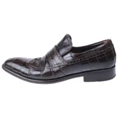 DOLCE & GABBANA (ドルチェアンドガッバーナ) クロコダイルレザー ウィングチップ ローファー シューズ 革靴 ブラウン 7のサムネイル