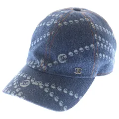 CHANEL (シャネル) 25SS パールプリント ココマークモチーフ 6パネル デニムキャップ インディゴ AAA830 B19536のサムネイル