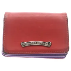 CHROME HEARTS (クロムハーツ) CRD CSE3PKTWDV1 アーチロゴプレート 3ポケットレザーカードケース レッド/パープルのサムネイル