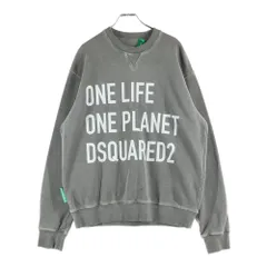 DSQUARED2 (ディースクエアード) 22SS ONE LIFE ONE PLANET クルーネックスウェット トレーナー チャコールグレー S78GU0048 S25538