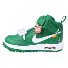 NIKE (ナイキ) ×OFF-WHITE AIR FORCE 1 MID SP LTHR オフホワイト エアフォース1 ミッドカットスニーカー グリーン US8.5/26.5cm DR0500-300