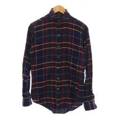 ポロ ラルフローレン POLO RALPH LAUREN CUSTOM FIT シャツ 長袖 チェック柄 ロゴ刺繍 XS ネイビー 赤 /BM