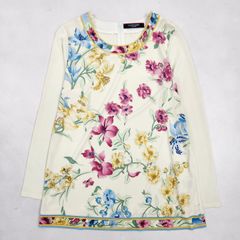 レオナール 42 カンカン入り 花柄 カーディガン ロング 大きいサイズ