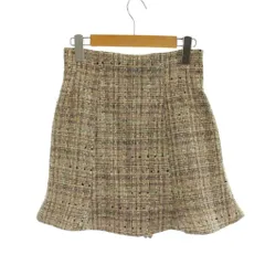 スナイデル SNIDEL 24AW ヘムフレアスカショーパン パンツ 0 ベージュ マルチカラー ツイード柄 /AG ■OS
