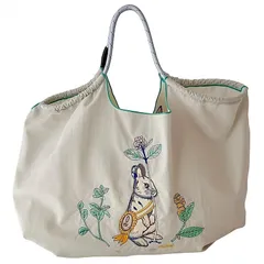 【新品】 [MOPCONY] ボールアンドチェーン エコバッグ バッグ レディース ショルダーバッグ 買い物 御洒落、刺繍ショッピングバッグ、折りたたみ レディースバッグ 刺繍ショッピングバッグ 学生ショルダーバッグ バ ッグに刺繍があり トートバッグ 肩ベル