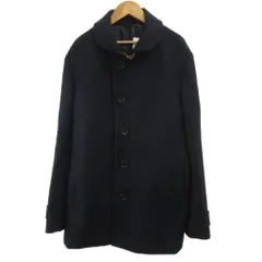 ユナイテッドアローズ A DAY IN THE LIFE UNITED ARROWS ショールカラーコート アウター ウール ミドル 総裏地 革ベルト XL 紺 ネイビー /XZ ■GY59