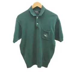 ポロ バイ ラルフローレン Polo by Ralph Lauren ポロシャツ ニット M 緑 グリーン 半袖 襟付き 胸ポケット付き /NP ■GY49