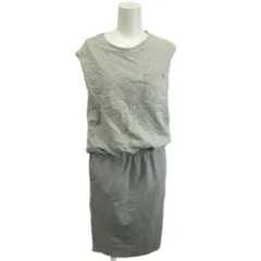 アーノルドパーマー Arnold Palmer ワンピース 2 グレー フレンチスリーブ ラウンドネック 胸ポケット /KK ■ECB001