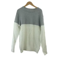 ザショップティーケー THE SHOP TK ニット セーター ウール M グレー 長袖 ラウンドネック 凹凸編み柄 /NP ■ECC003