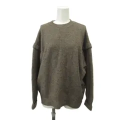 アイテムズ アーバンリサーチ ITEMS URBANRESEARCH ニット セーター F 茶 ブラウン 無地 ラウンドネック 長袖 ドロップショルダー /PP ■ECC003