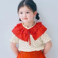 p.premier レースつけ衿＆メロウTシャツセット 80㎝ レッド 子供服 半袖 P207056のサムネイル
