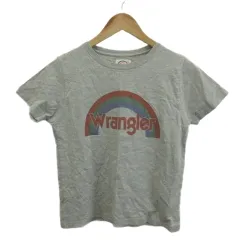ラングラー WRANGLER Tシャツ カットソー S グレー 半袖 ラウンドネック ロゴプリント /MD ■ECB003