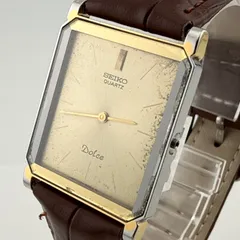 SEIKO 7730-5020 セイコー DOLCE ドルチェ スクエア　メンズ　腕時計 ジャンク 稼働 電池交換済　リューズ欠損【I410】