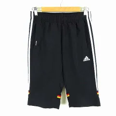 アディダス adidas ショートパンツ ハーフパンツ ドイツ代表 ロゴ スリーストライプス クライマライト 速乾 吸汗 M 黒 ブラック マルチカラー スポーツウエア