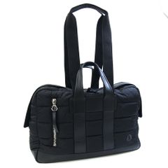 美品】モンクレール 2way ボストンバッグ ナイロン レザー ブラック