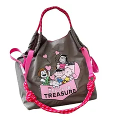 【新品】 スヌーピー エコバッグ ショッピング ショッピングバッグ【ショルダーストラップ1本無料】買い物袋 刺繍エコハンドバッグ 大容量 耐久性 人気 ショッピングバッグ 繰り返し使える 通勤バッグ 通学 旅行 折畳み可能 軽量トートバッグ M,約40×3 0