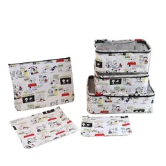 【新品】 【6点セット】トラベルポーチ オーガナイザー 旅行用ポーチ アレンジケース 衣類収納 衣類仕分け 旅行用 出張 防水 大容量 パッキング (スヌーピーB) [並行輸入品] 0