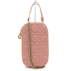 【 良品 】Christian Dior ディオール Lady Dior Call'in Dior フォンホルダー ショルダーバッグ S0872ONMJ ピンク レディース くすみカラー ミニバッグ チェーンストラップ ポーチのサムネイル