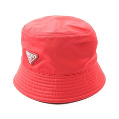 未使用☆PRADA バケットハット Mサイズレッド - メルカリ