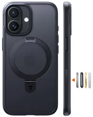 【人気商品】17 iPhone ケース マグネット式 MagSafe対応 4 倍軍用耐衝撃 黄ばみなし カメラコントロール スリム TORRAS リング 3in1多機能 滑り止め Ostand Q1 Guardian ブラック