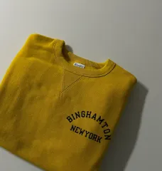 Champion リバースウィーブ ブルー タグ 起毛 クルーネック スウェットシャツ