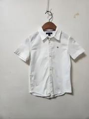 トミーヒルフィガー キッズ 白 半袖 シャツ