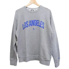 NEW ERA ニューエラ Dodgers ドジャース LOS ANGELES スウェット トレーナー グレー Lサイズ MLB ロゴ プリント メンズ 長袖 クルーネック 裏毛 大谷翔平 古着 カジュアル オーバーサイズ 春秋冬 人気 定番