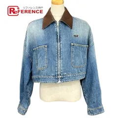 PRADA プラダ ジャケット トライアングルプレート 襟元レザー RN.98339-CA.34767 コットンデニム ブルーのサムネイル