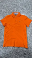 トミーヒルフィガー オレンジ色 半袖 ポロTシャツ