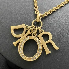 Christian Dior クリスチャンディオール ロゴ ネックレス 51cm 23.4g ゴールドカラー 