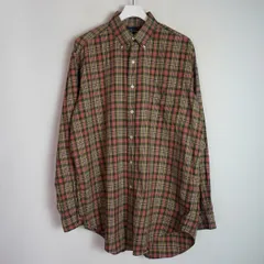 90S 00S Ralph lauren ラルフローレン CLASSIC FIT ボタンダウン 長袖 チェック シャツ ビンテージ ピンク薄茶系 サイズM 2042Q★4