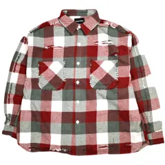 新品 Danke Schon ダンケシェーン 25AW FLANNEL DAMAGE SHIRTS BLOCK ダメージ加工 フランネルチェックシャツ UNS24033B-0DS M レッド 長袖 トップス g25465のサムネイル