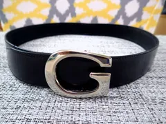 GUCC　グッチ　I ベルト Gバックル シルバー金具 純正ベルト レザー 黒