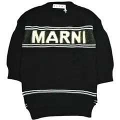 新品 MARNI マルニ 24SS マキシロゴ インターシャニット GCMD0397Q0 UFC400 38 BLACK(00N99) セーター 定価128,700円 トップス g24984のサムネイル