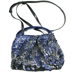 新品 DRIES VAN NOTEN ドリスヴァンノッテン 24AW BW242-CRISP709-699 W.L.BAG スパンコール クリスプバッグ 242-011524-699-504 BLUE 定価257,400円 2WAY ショルダー ハンド カバンのサムネイル