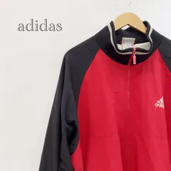 80s 万国旗タグ adidas トラックジャケット ジャージ US L レッド ブラック  メンズ ファッション _201423