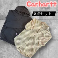 Carhartt カーハート パーカー 半袖　2点セット チェックシャツ 古着  セット売り　メキシコ製　インド製　ユニセックス